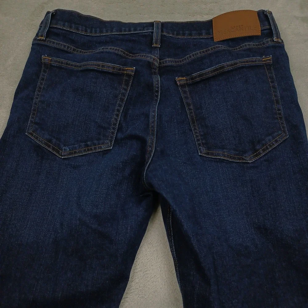 J Crew Pants Mens 33x32 Blue Denim Straight Preppy Casual Pockets